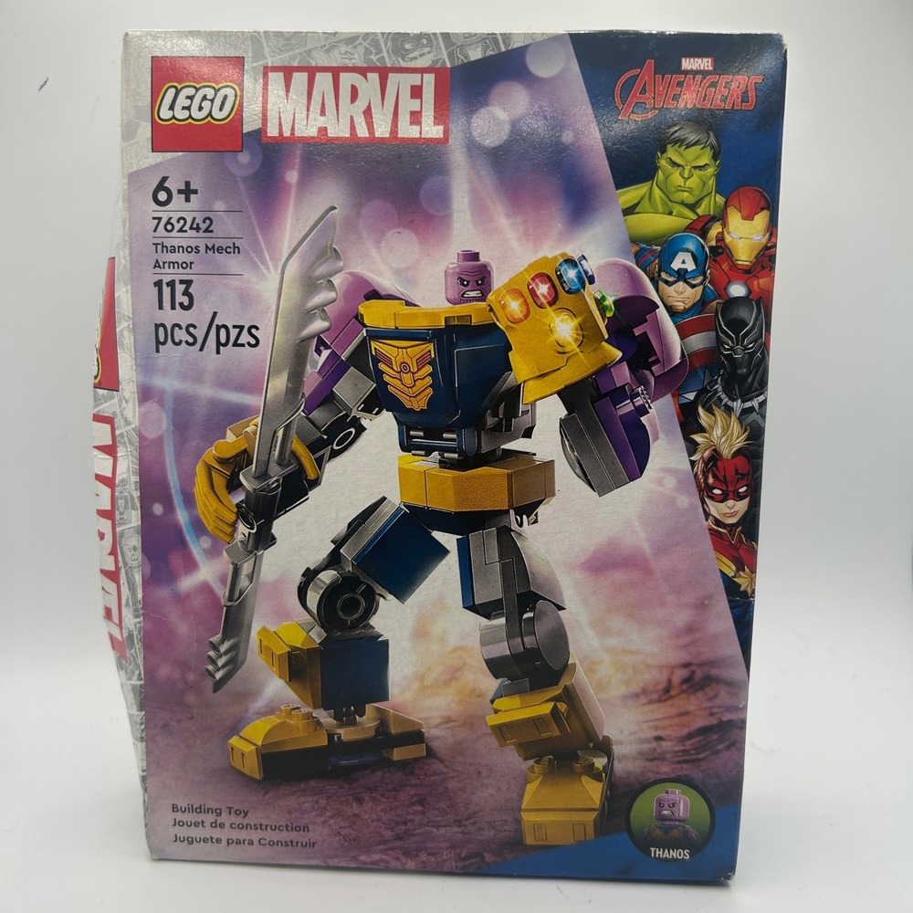 LEGO Marvel Thanos Mech Armor 76242 Avengers Set New Damaged Box 113pc 2023